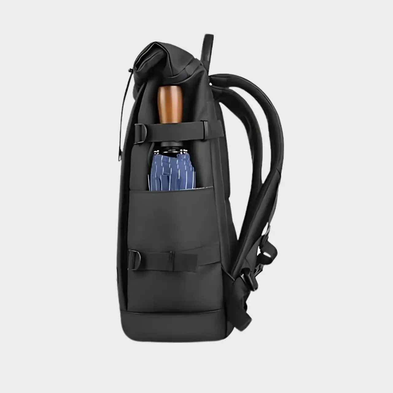 the roll top compact backpack - side view