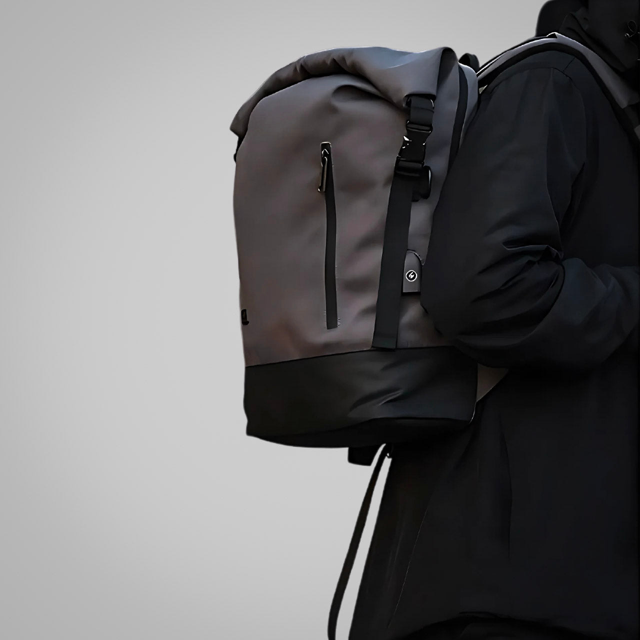 the roll top lite backpack - grey