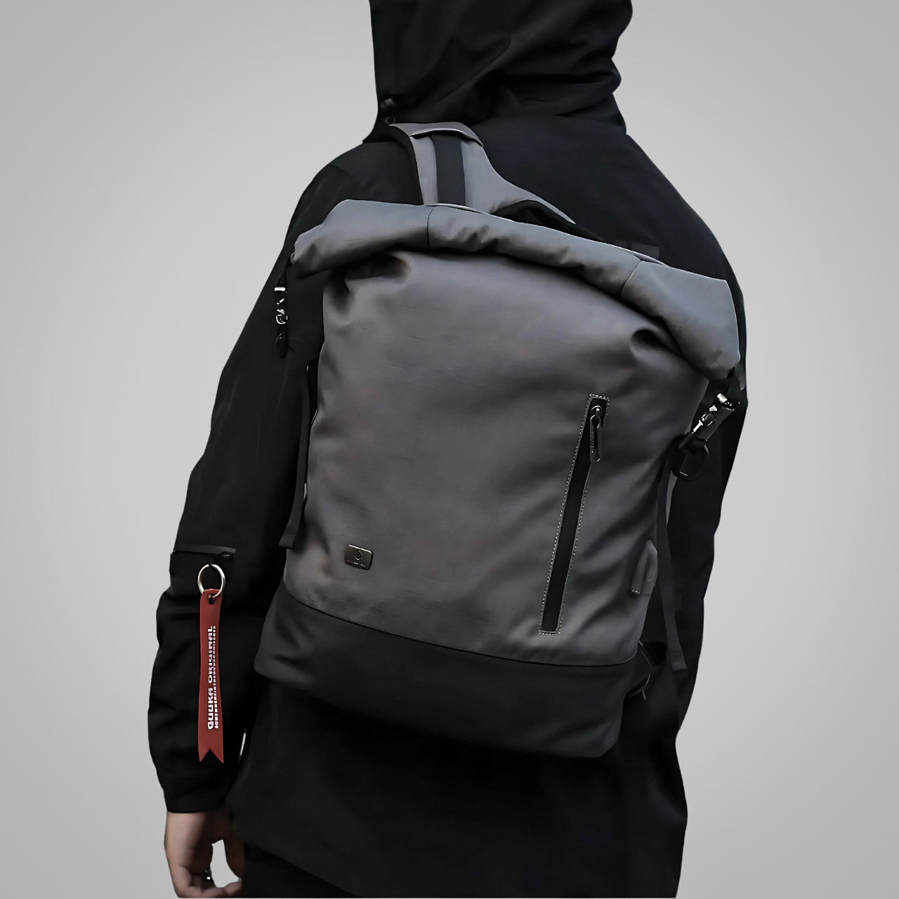 the roll top lite backpack - grey