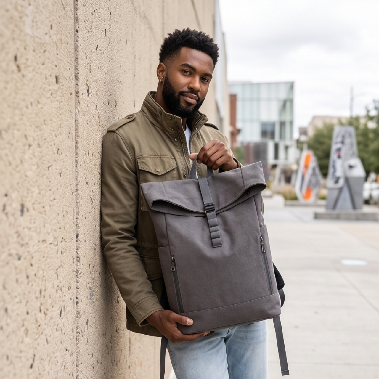 The Canvas Roll Top Commuter Laptop Backpack
