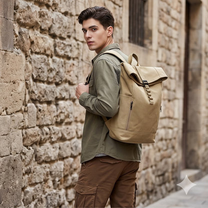 The Canvas Roll Top Commuter Laptop Backpack