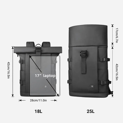 the roll top compact backpack - 18L to 25L