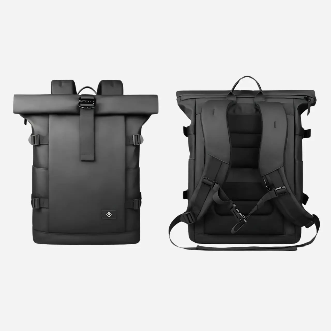 the roll top compact backpack - 18L to 25L - black